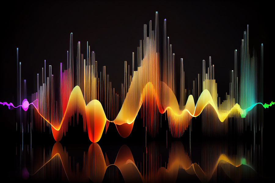 Illustration of Sound Wave Background